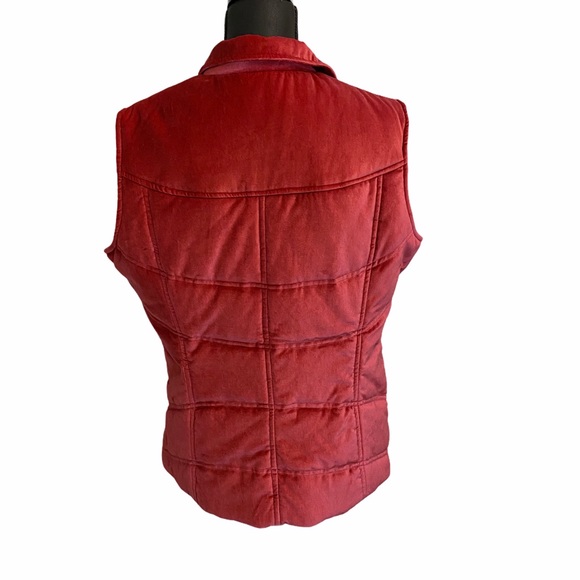 Eddie Bauer Quilted Vest Red Large Zippered - Picture 5 of 5